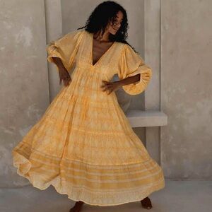 Elegant Yellow Maxi Dress